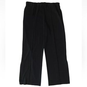 Soft Surroundings Pull On Stretch Wide Leg Pants Career Trousers Black Medium